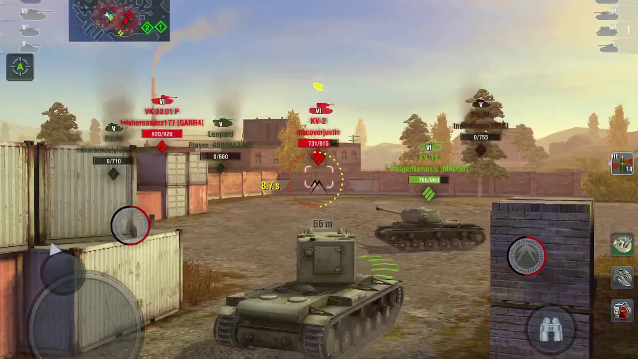 Wot blitz | KV-2 1,324 damage 5 kill victory