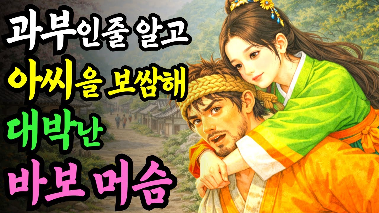 실수로 과부인줄 알고 아씨를 보쌈해버린 바보머슴의 기막힌 이야기...야담 옛날이야기 설화 전설 신화 민담