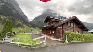 🇨🇭 GRINDELWALD, Switzerland | The most Beautiful Alpine Village during a light rain, ASMR