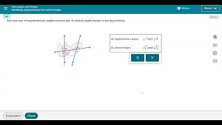 Identifying supplementary and vertical angles Profile