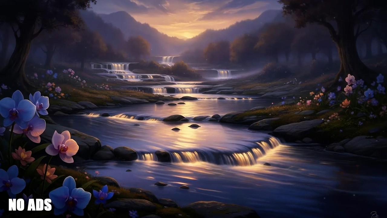 Calming River Flow and Soft Piano Music for Fast Sleep & Total Relaxation 🌙🎶