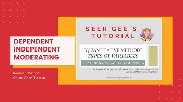 Types of Variables in Quantitative Method | Dependent, Independent and Moderating