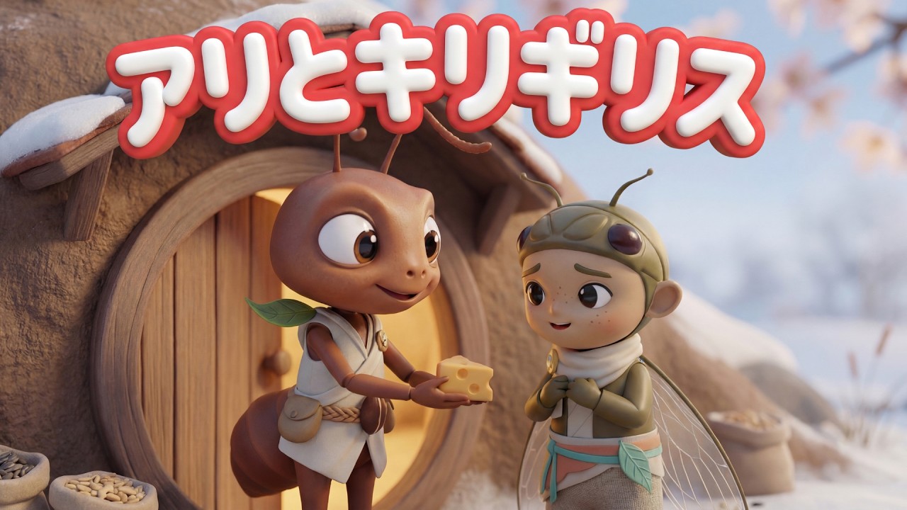 アリとキリギリスの動画