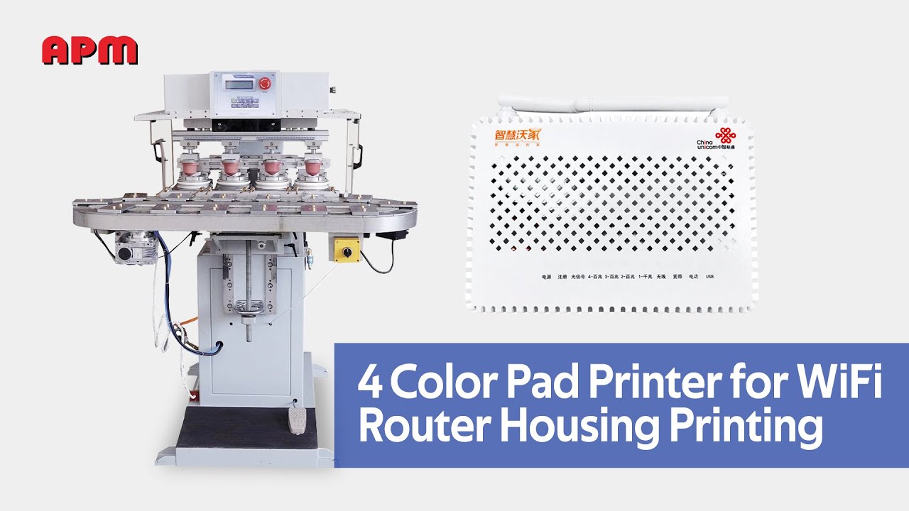 4 Color Pad Priner for WiFi Router Housing Printing | Multi-Color Plastic Case Printing