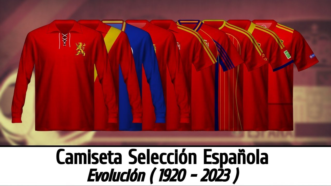 Evolución camiseta de la SELECCIÓN ESPAÑOLA (1920 - 2023) 