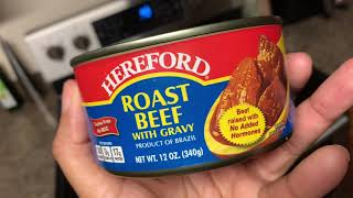 I tried CANNED ROAST BEEF!!! I can’t believe I actually like this 😅