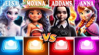 Frozen Elsa VS Moana VS Wednesday Addams VS Anna But In Tiles Hop! i like the way you kiss me