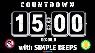 flip clock 15 minute countdown timer  alarm🔔with simple beeps by benzya 944 views 1 month ago 15 minutes