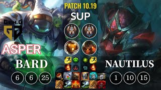 GEN Asper Bard vs Nautilus Sup - KR Patch 10.19