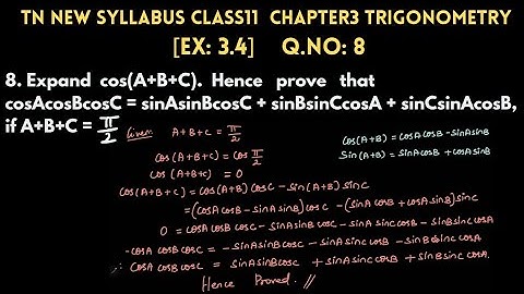 TN 11th maths Ex:3.4 8th sum Chapter3 Trigonometry #100outof100 #11thpublicexam #tnsamacheerclass11