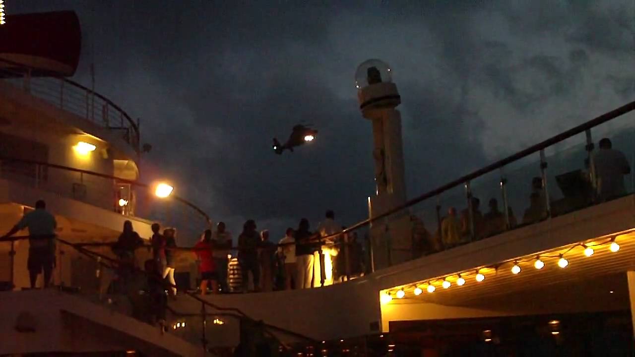 US Coast Guard Helicopter Evac Carnival Glory