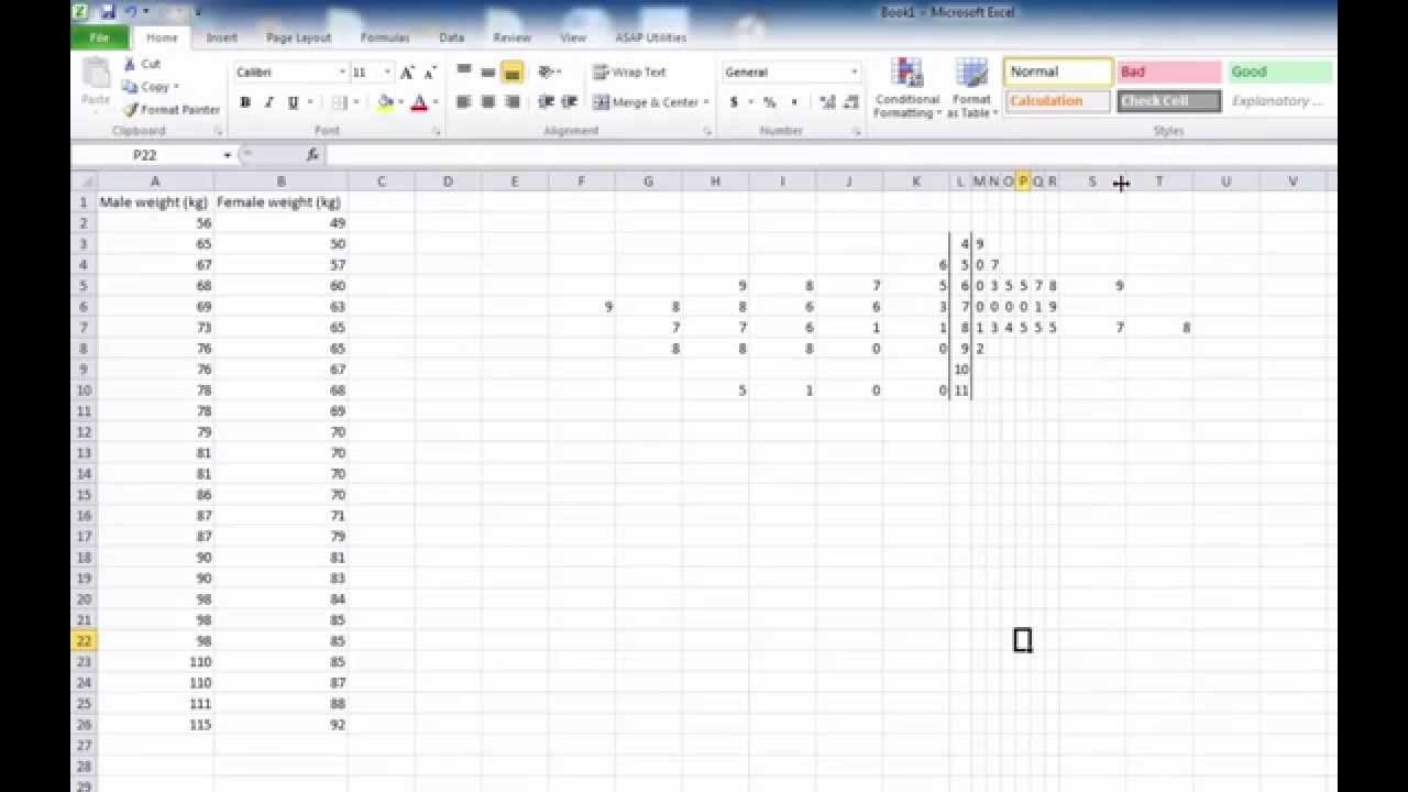 Stem And Leaf Chart Excel