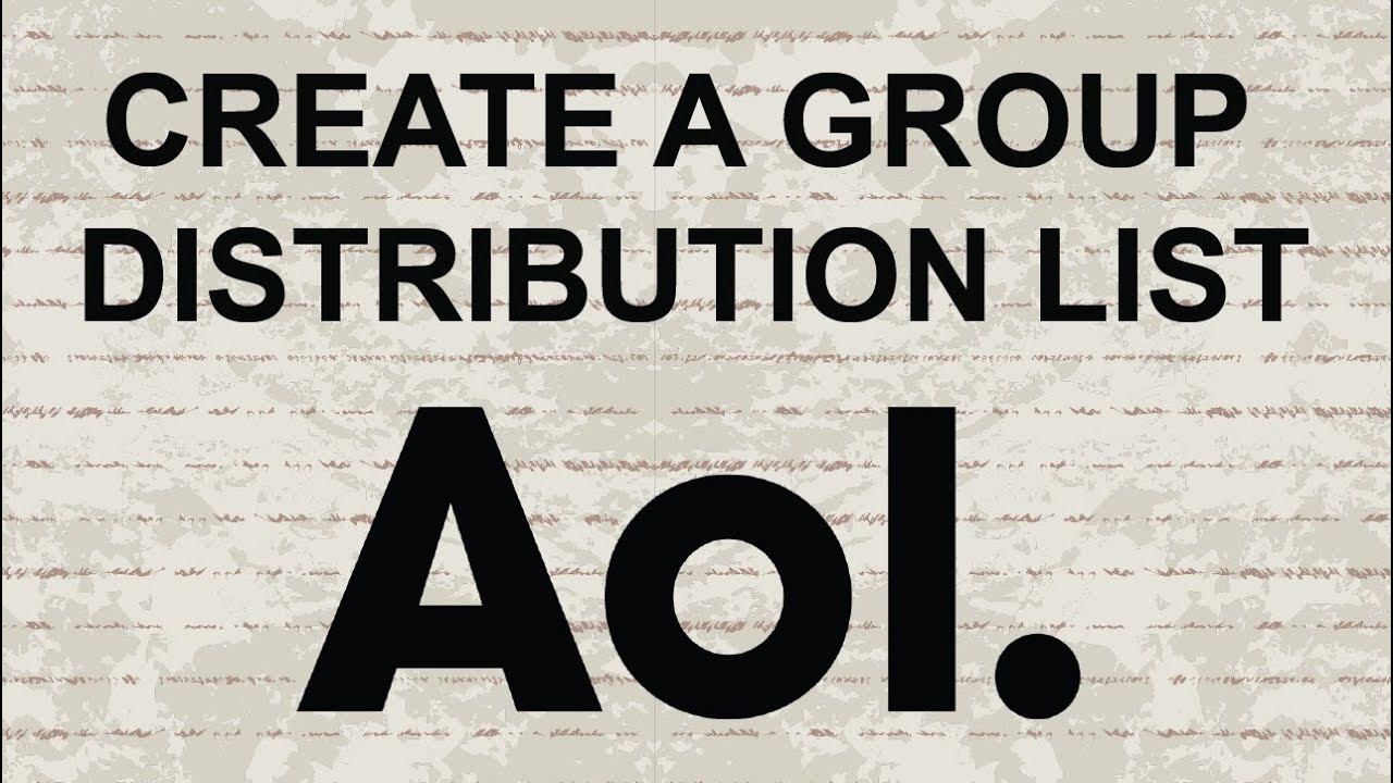 How To Create A Group Distribution List In AOL Mail YouTube