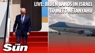US President Joe Biden lands in Israel and meets Netanyahu
