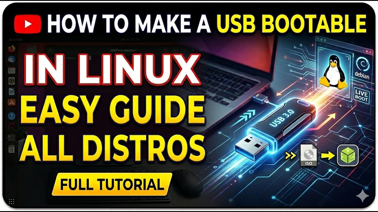 Make a Bootable USB in Linux Terminal | No GUI Required - YouTube