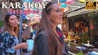 Istanbul Turkiye City Center 4K Walking Tour Karakoy Cafes