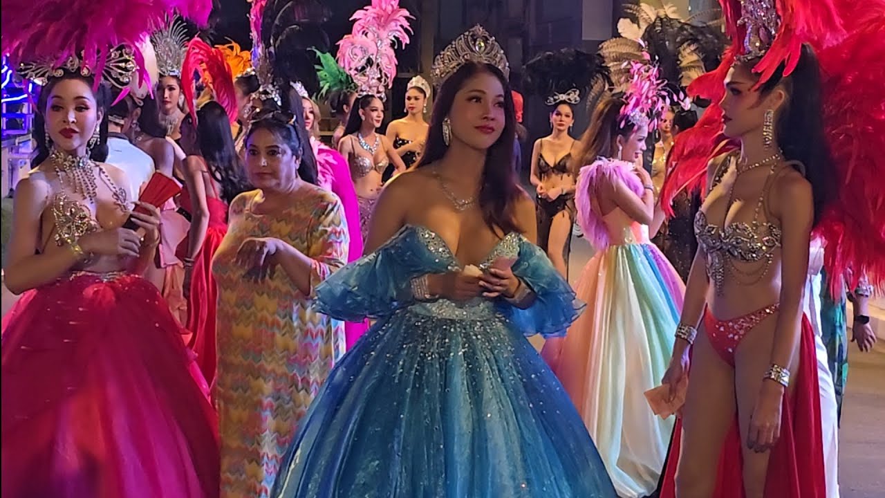 # Ladyboy after Alcazar Cabaret Show Pattaya Thailand # Take a Picture 100 Baht #