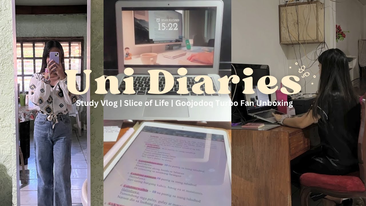 UNI DIARIES || Study Vlog📚 Slice of Life🍃 Unboxing Goojodoq Turbo Fan📦