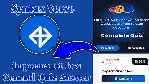 Syntax Verse General today quiz answer|Impermanent loss Quiz Answer