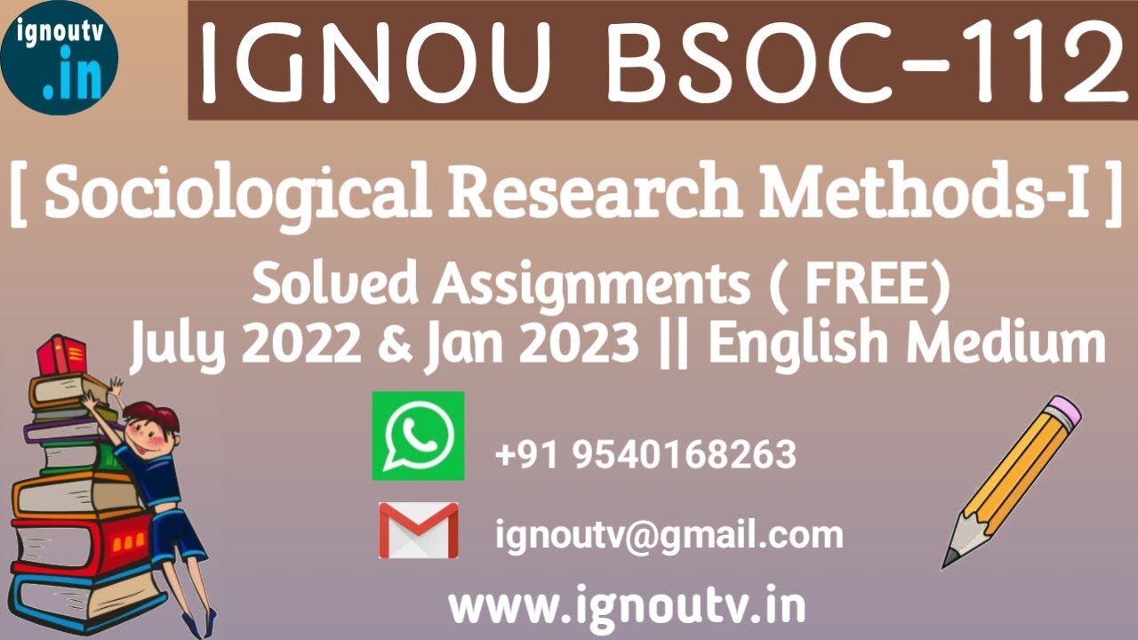 IGNOU BSOC-112 Solved Assignment July 2022 & Jan 2023  [FREE] || IGNOU BASOH || IGNOU TV || IGNOU ||