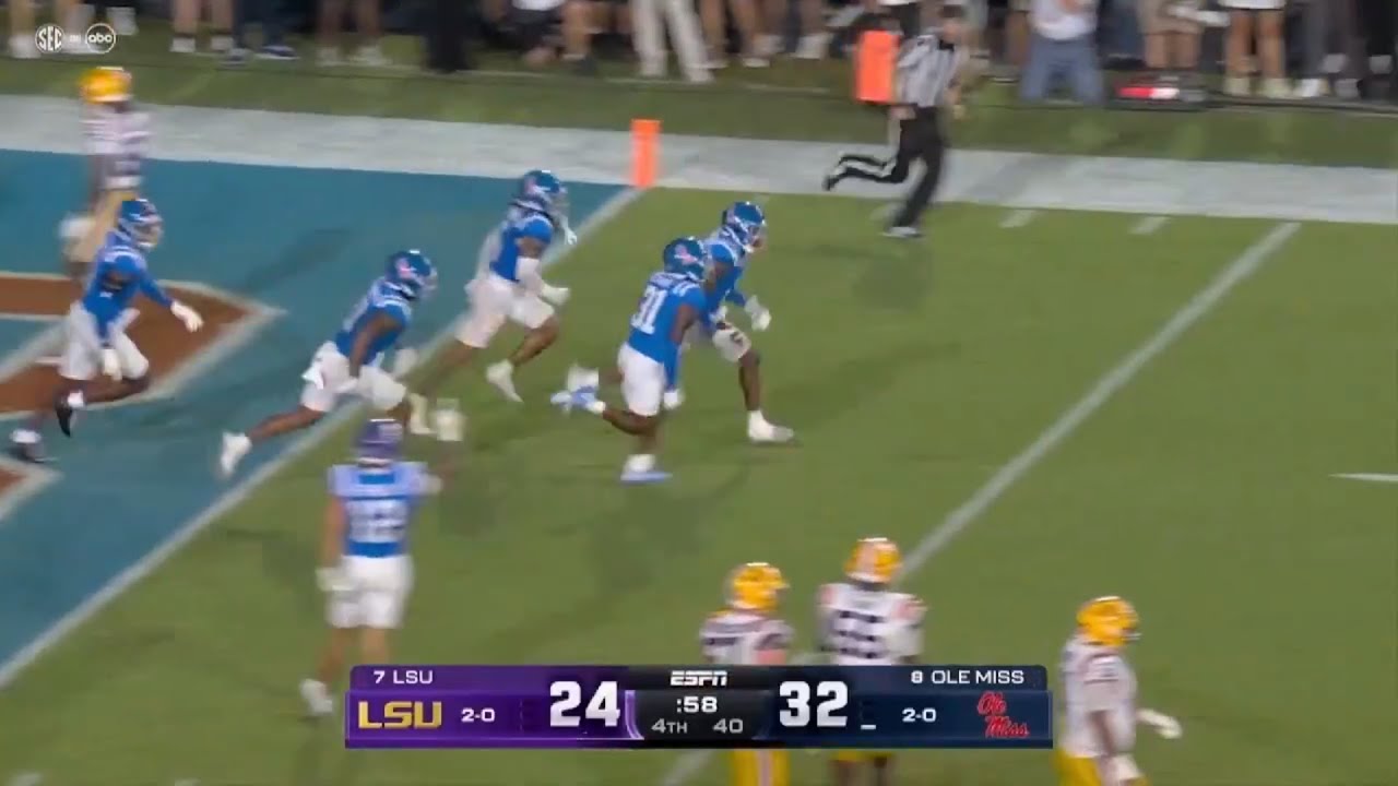 Ole Miss Game Winning Interception vs LSU 2026 College Football