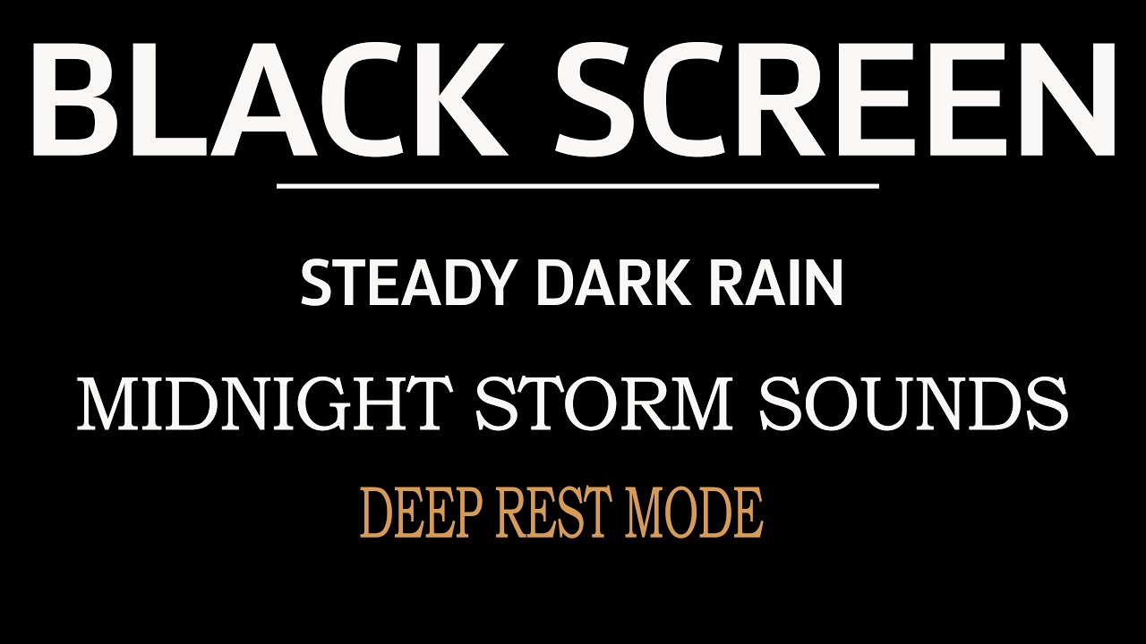Black Screen | Rain White Noise with Thunder for Deep Sleep All Night