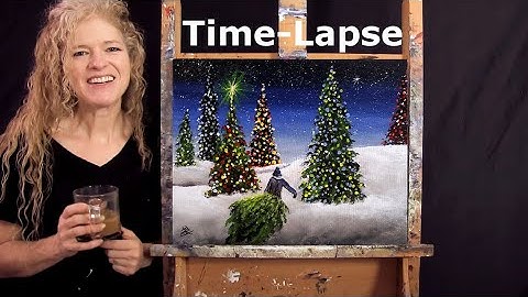 TIME LAPSE - Learn How to Paint "PICKING THE PERFECT TREE" with Acrylic - Fun Step by Step Landscape