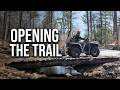 Clearing a Forest Trail After Winter and Marking Timber for Milling