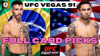Vegas 91 Full Card Breakdowns & Parlays UFC Fight Night: Nicolau vs. Perez