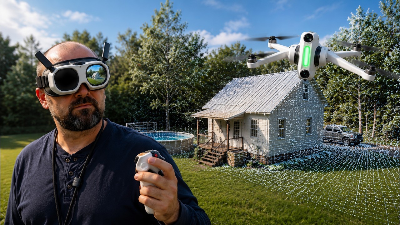 ⁣Gaussian splatting of our property with the Antigravity A1 360 drone. So cool!