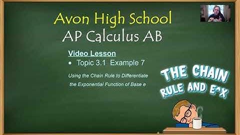 Avon High School - AP Calculus AB   Topic 3.1 - Example 7 (Chain Rule and e^u)
