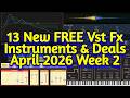 13 Best New FREE Effect Plugins, Vst Instruments, Samples &amp; Plugin Deals - APRIL 2026 Week 2