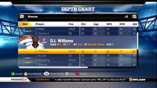 Madden 13 Denver Broncos Depth Chart Setup!