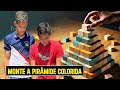 monte a pirâmide colorida