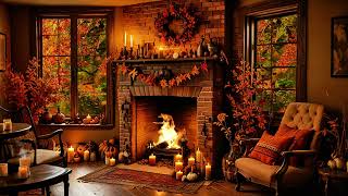Fall Fireplace with Gentle Piano in Cozy Home Ambience screenshot 5