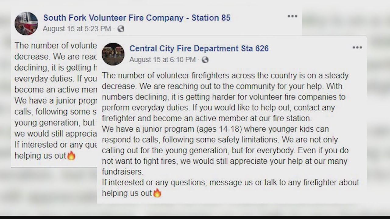 Local fire departments are looking for volunteers