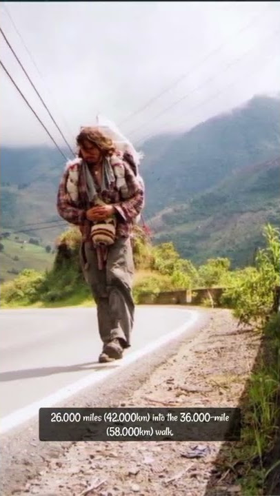 One Man Walking Around The World Since 1998 And Counting... #shorts