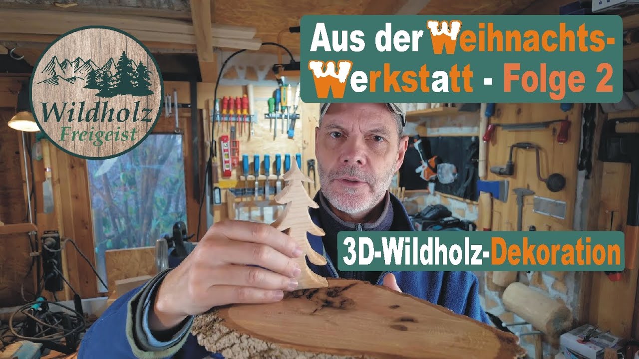 Weihnachtsdeko - 3D-Baumscheiben-Deko