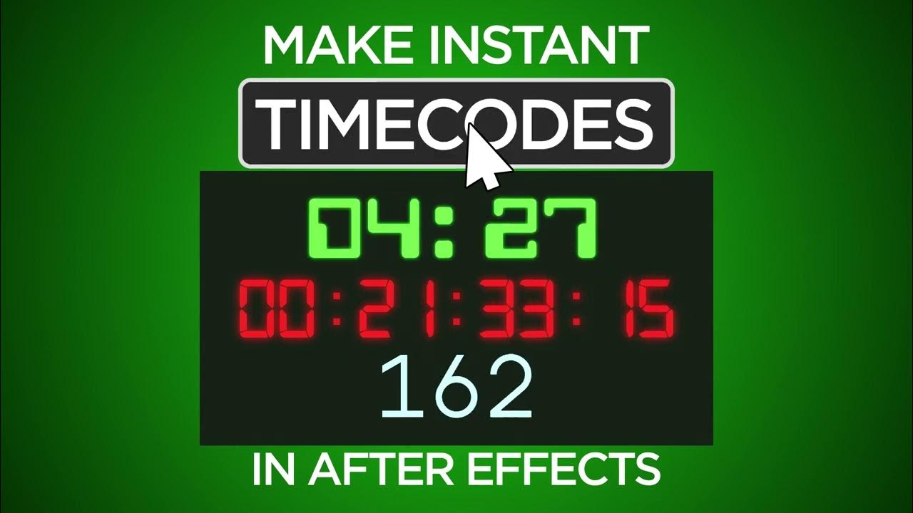 Instant Timecode in After Effects - YouTube