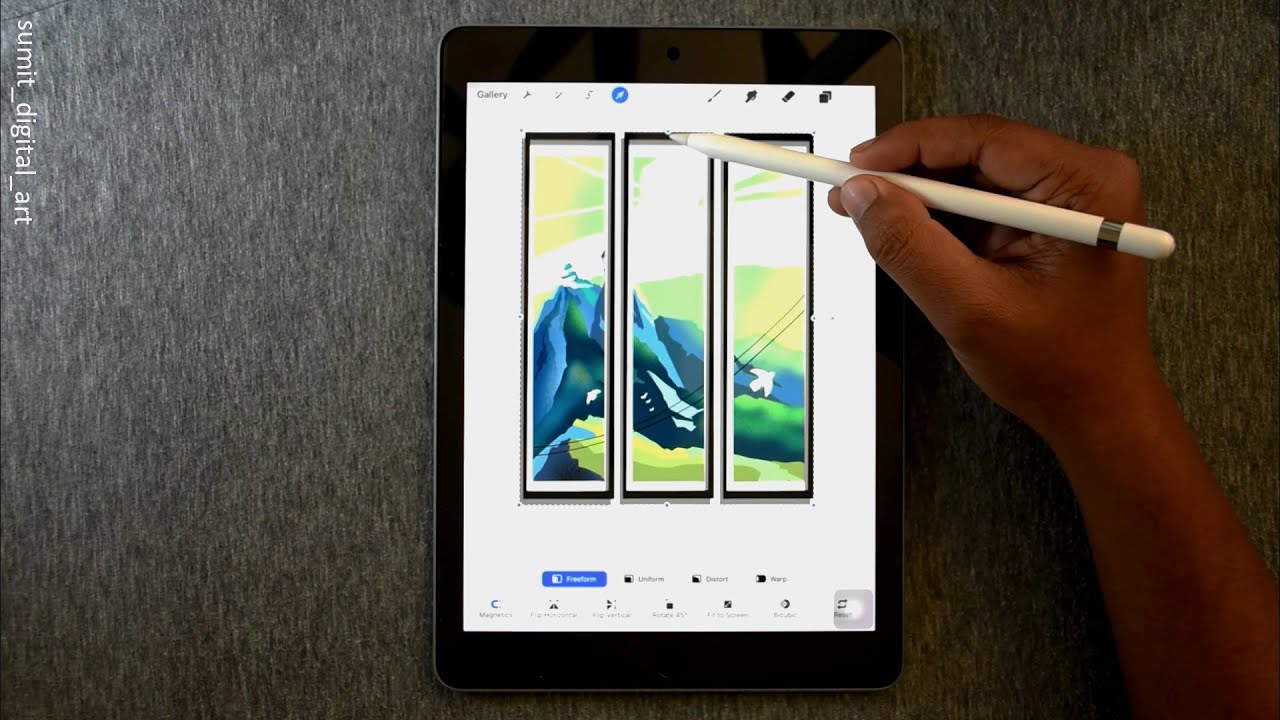 MOUNTAIN SCENERY illustration iPad pro | procreate - YouTube