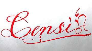 Censi Name Signature Calligraphy Status | How to Cursive write with cut Marker #censi @Censi