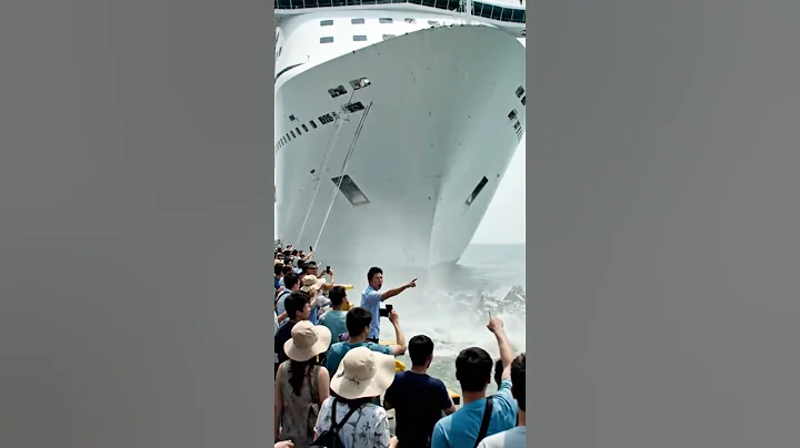Uncontrolled Cruise Ship Collides With Dockside Area! #viral #shorts