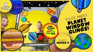 Kylee Makes DIY Planet Window and Mirror Clings  Positive Messages and Self Talk for Kids