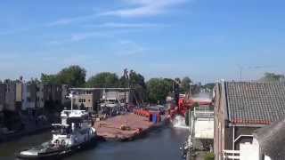 Two Cranes Fall Off Barge Then Smash Houses While Operator Was Texting