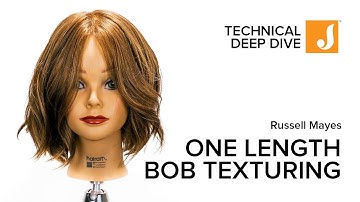 One Length Bob Haircut Texturizing using a Razor vs. Scissor. See the Differences!