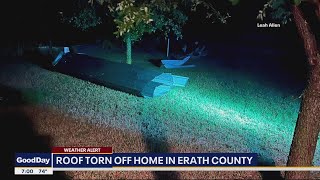 Roof torn off home in Erath County