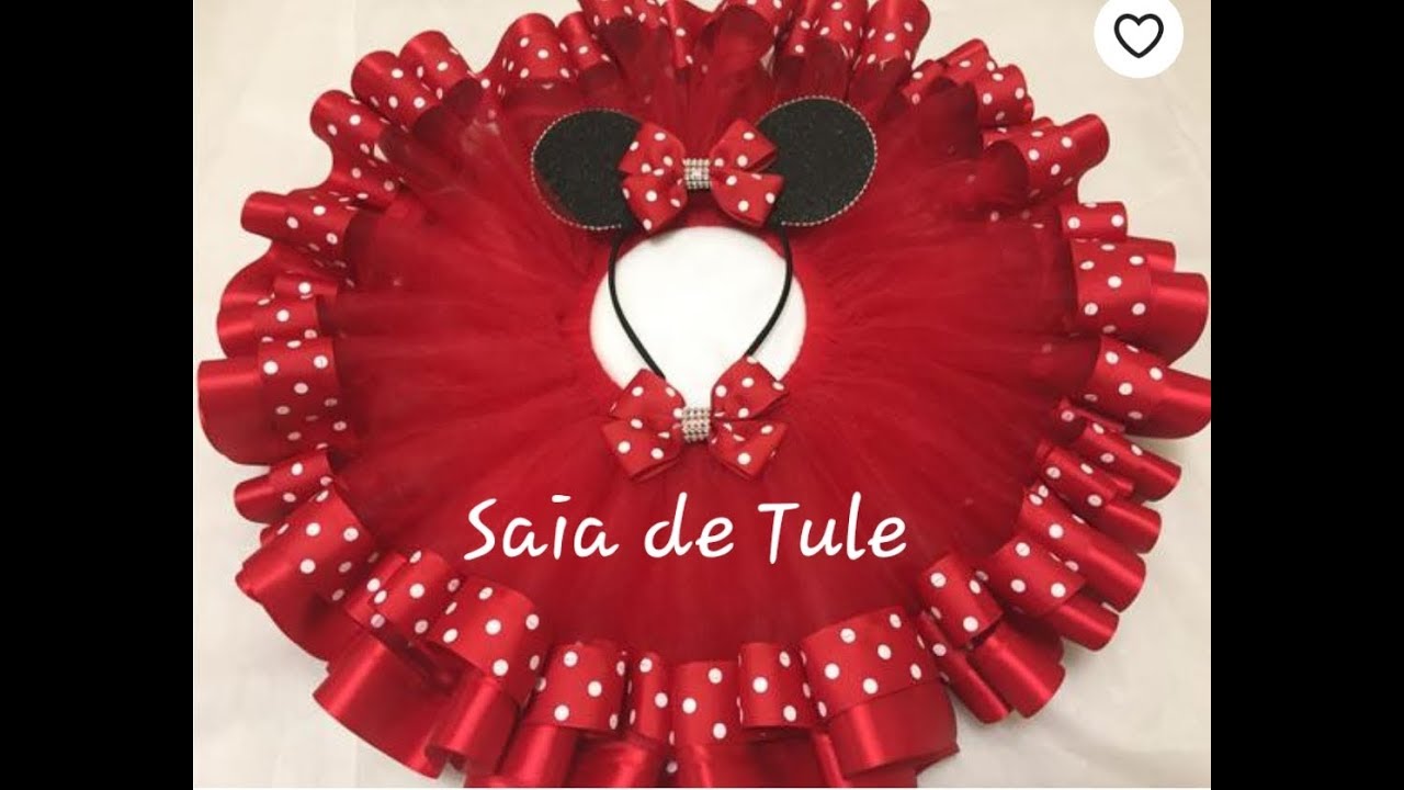 saia de tule infantil vermelha