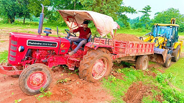 JCB 3dx Loading Mud in Tractor | Mahindra 275 Di | Jcb Tractor Video #jcb #tractor