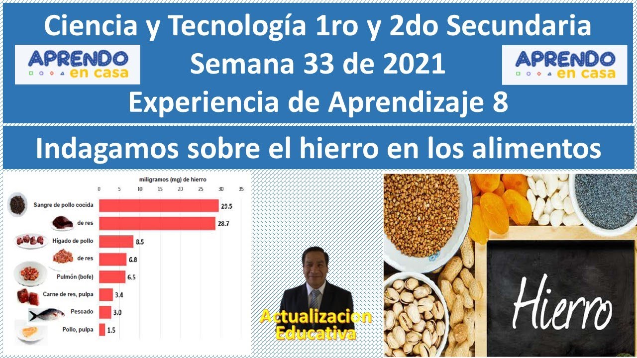 Indagamos Sobre El Hierro En Los Alimentos CyT 1ro Y 2do Secundaria 