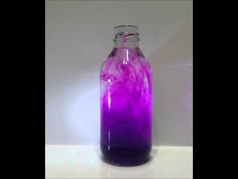 Diffusion of potassium permanganate in water